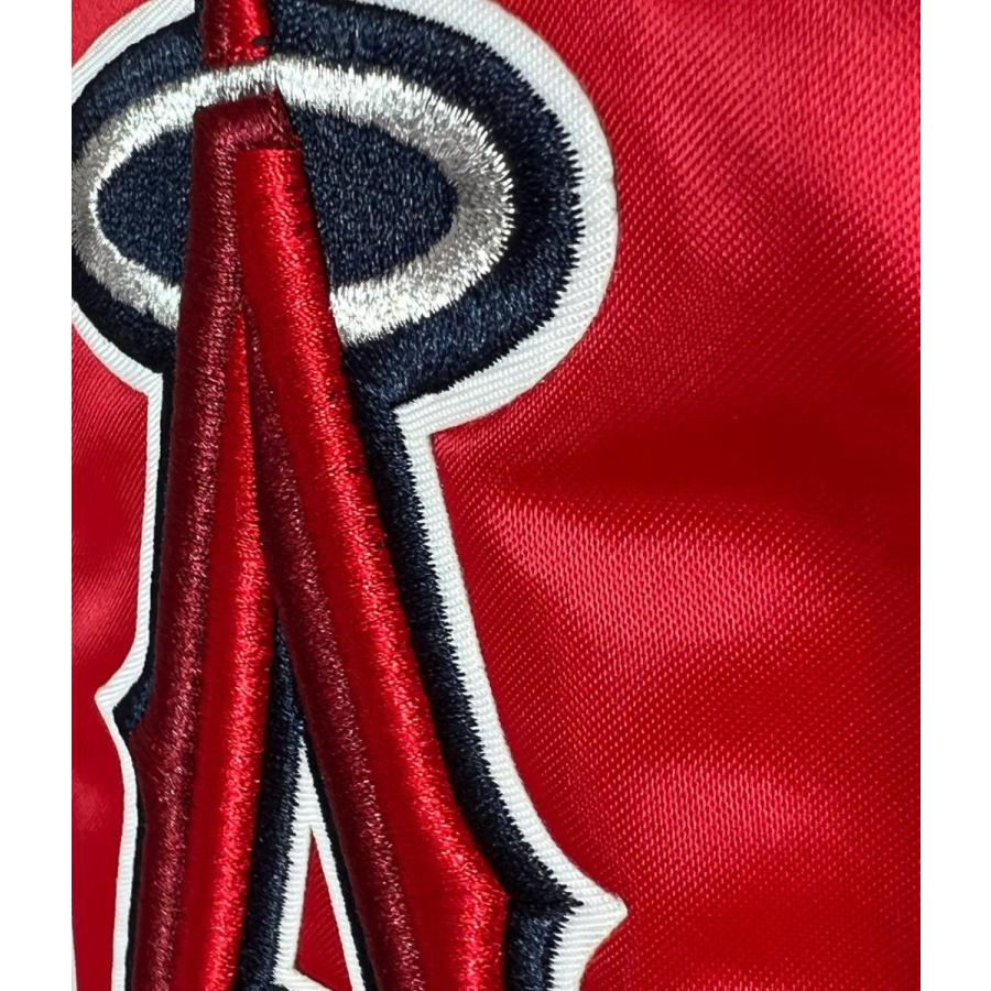 エンゼルス サテン ジャケット スタジャン ANGELS 赤 レッド MLB プロ