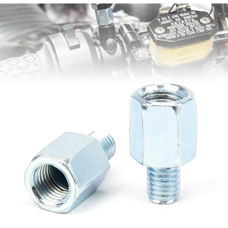 バイク用ミラー 延長アダプター 変換アダプター シルバー 1個