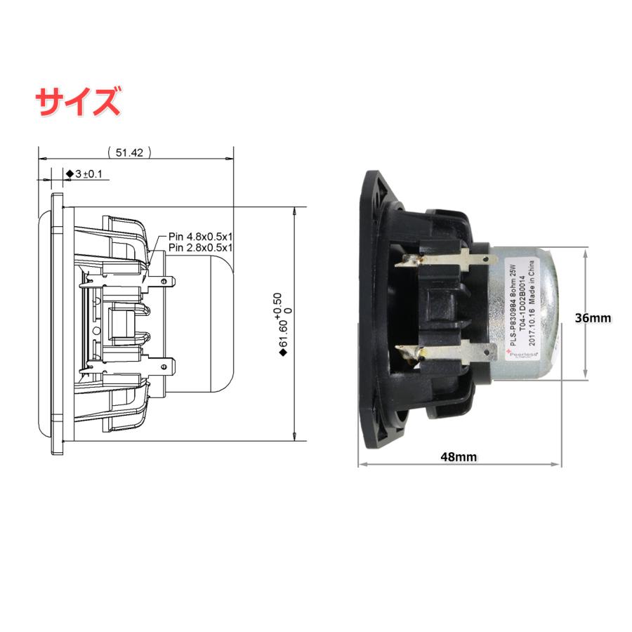 Peerless PLS-P830984 フルレンジスピーカーユニット2.5インチ(62mm
