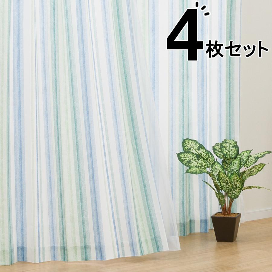 ニトリ（NITORI） カーテン＆レース 4枚セット(RP008 GR 100X178X4