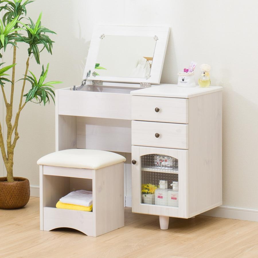 ニトリ（NITORI） [幅80cm]デスクドレッサー(フローリオ7080D WH) 鏡台