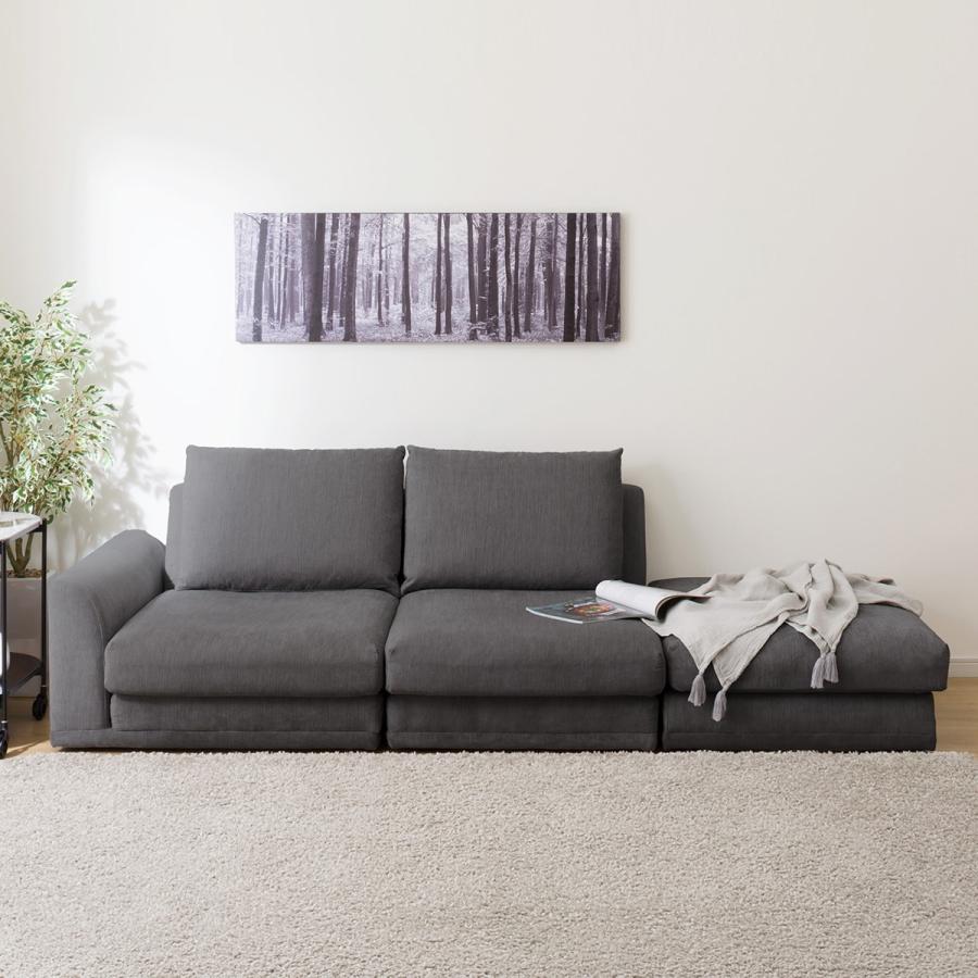 ニトリ（NITORI） ソファー ソファ 片肘3人掛け 布張りローソファ(HM04