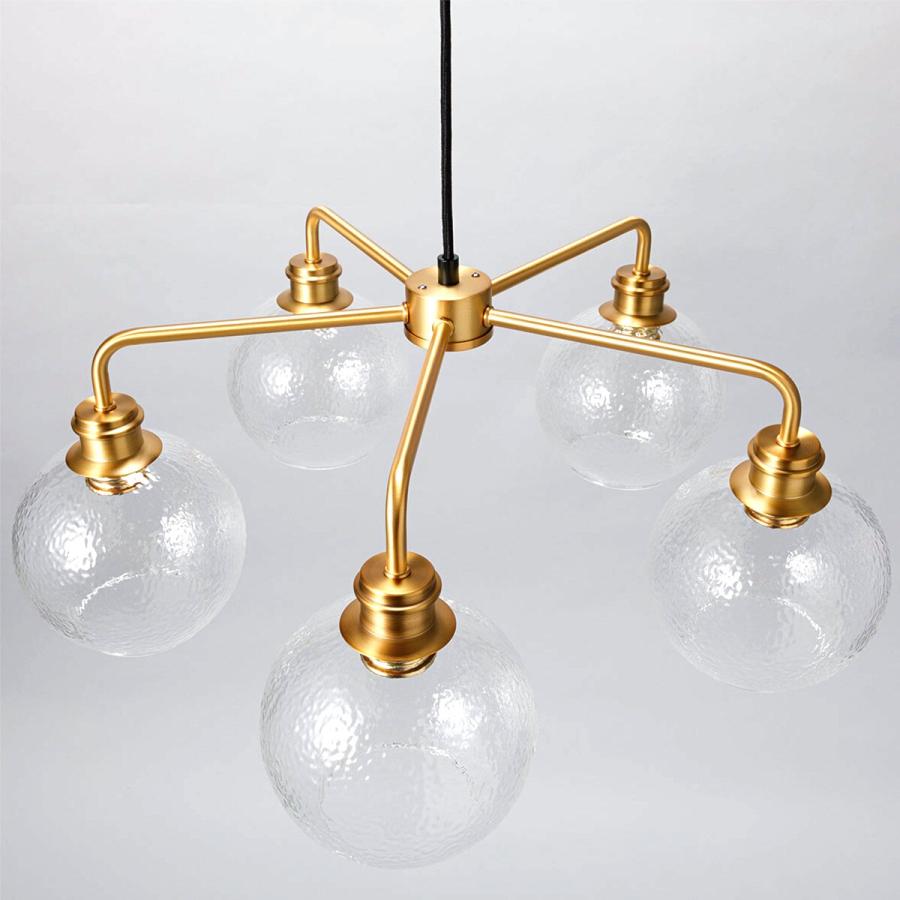 ニトリ（NITORI） ガラスペンダントライト 5灯 ANV ゴールド (Living