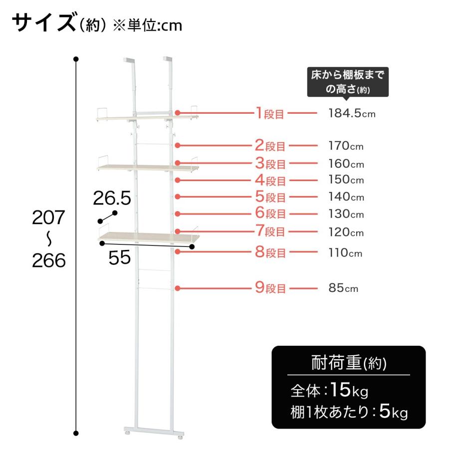 ニトリ（NITORI） 整理ボックス付き 突っ張り洗濯機ラック5点セット