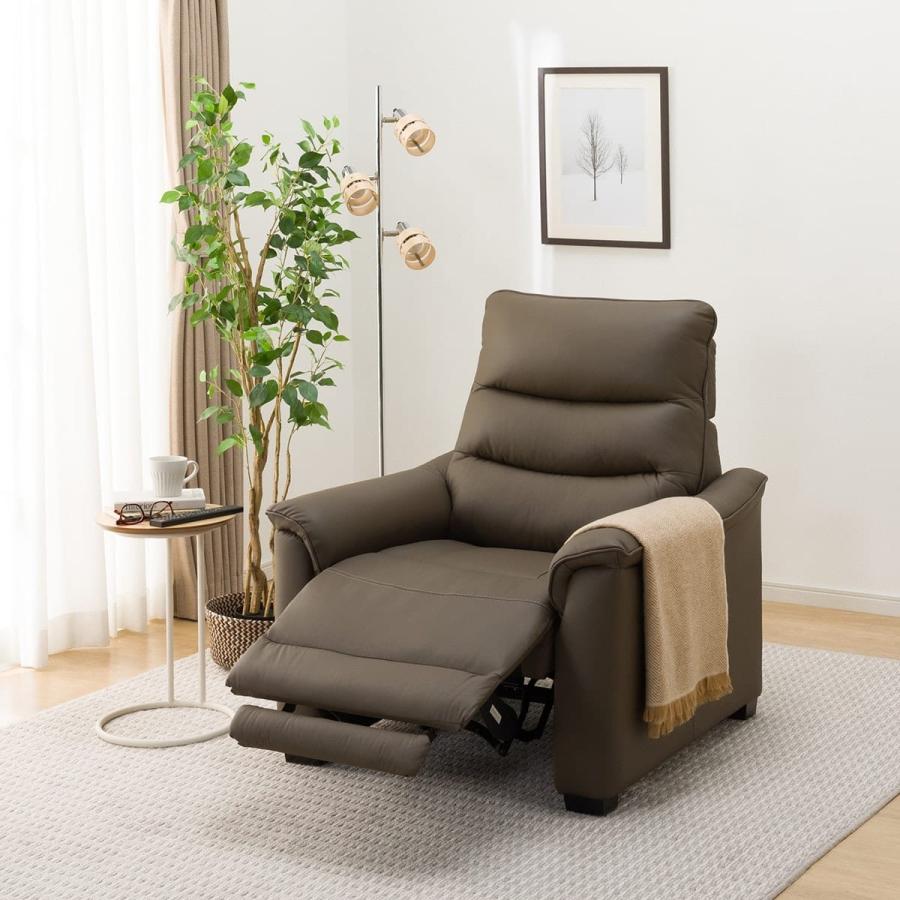 ニトリ（NITORI） 1人用電動リクライニングソファ(Nビリーバ3 革 BR