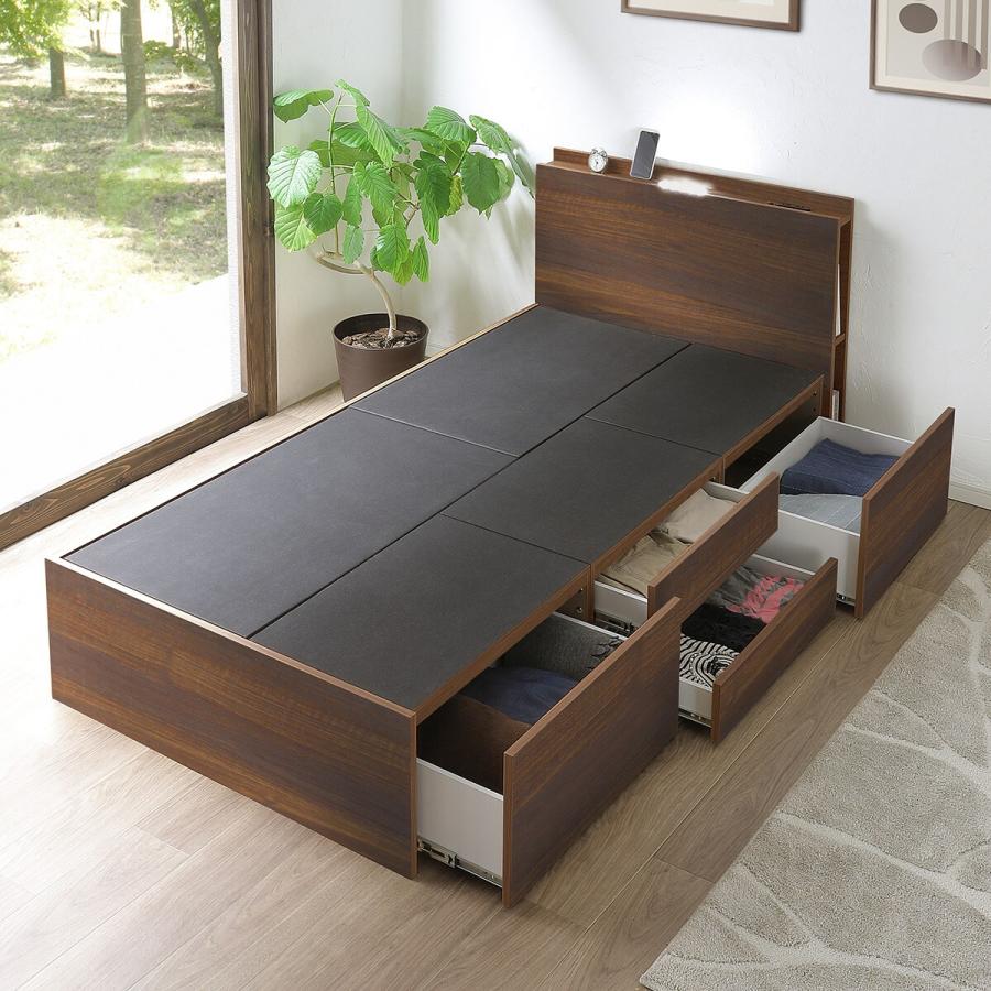 ニトリ（NITORI） ベッド チェストベッドフレーム(DBR) 収納付き