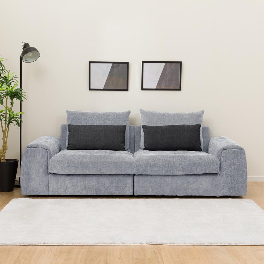 ニトリ（NITORI） 3人掛け布張りセパレートソファ(LB04 LGY) ニトリ