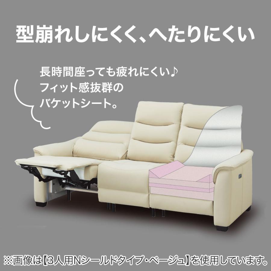 ニトリ（NITORI） 1人用電動リクライニングソファ(Nビリーバ3 革 BR