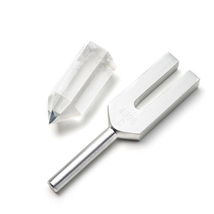 クリスタルチューナー 音叉 水晶柱付き チューニング 周波数 体調調整