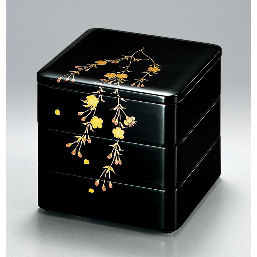 お重 和食器 越前漆器 3段重 木製 6寸 三段重箱 越前塗り 漆塗り