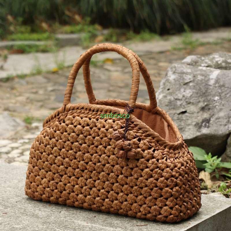 高級 六角花編み 山葡萄かごバッグ 山ぶどうバッグ レディース