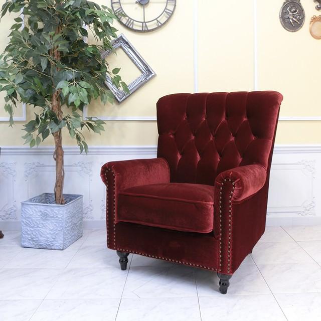 昭和レトロソファ アンティーク ウィングチェア 1人 一人掛け 1P 1