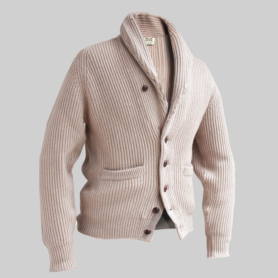 WILLIAM LOCKIE／ウィリアムロッキー】 カシミヤニット ショールカラー