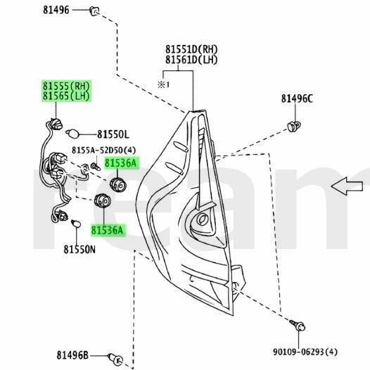 ☆ トヨタ 純正 新品 NHP10 アクア 後期 テールランプ テールレンズ