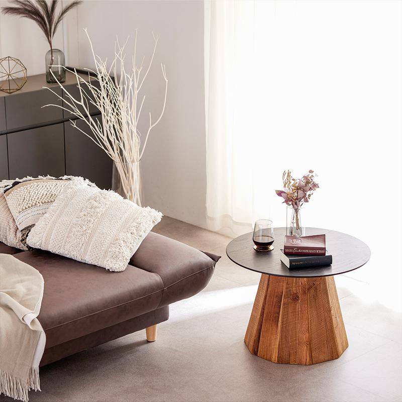 センターテーブル 丸 60cm ラウンドテーブル ローテーブル 木製