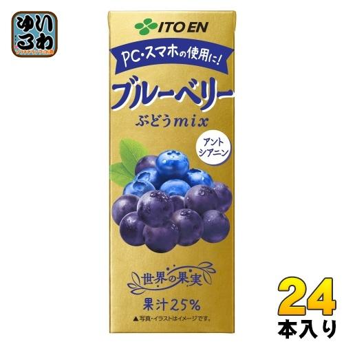 伊藤園（ITO EN） ブルーベリーぶどうmix 200ml 紙パック 24本入 果汁