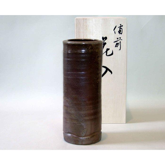 備前焼 筒花入（桟切)| おしゃれ 日本製 工芸品 山口県 陶器 花器 花瓶