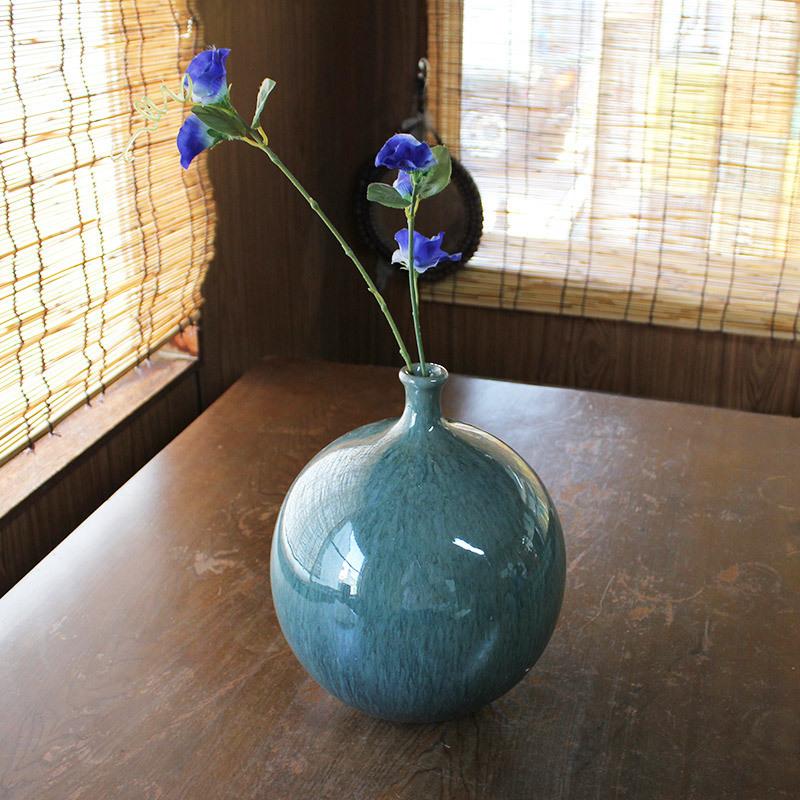 花瓶 難あり 貫入入っています 花器 フラワーベース 陶磁器 エメラルド