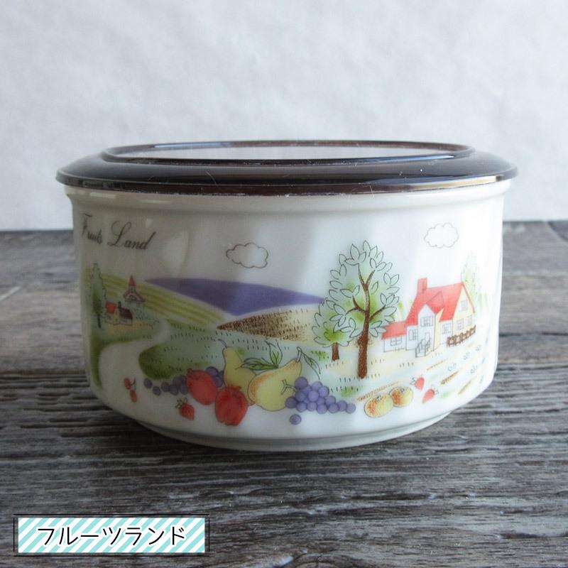 昭和レトロ プラスチックの蓋付き保存容器（2柄選択）/ ストッカー