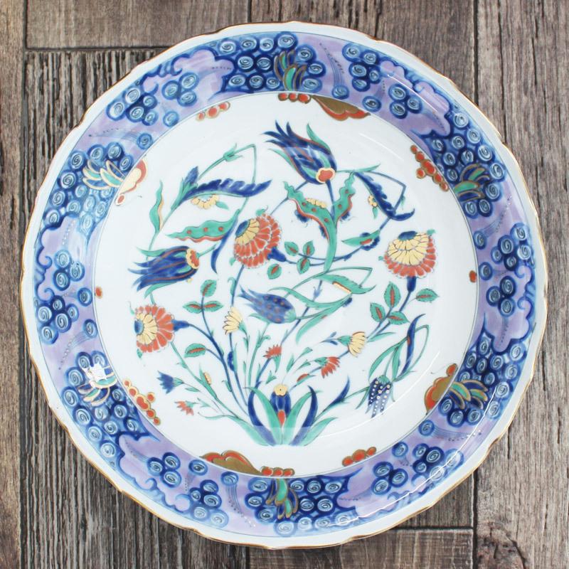 大皿 食器 トルコ IZNIK ナチュラル タイル 飾り皿 植物 高級食器