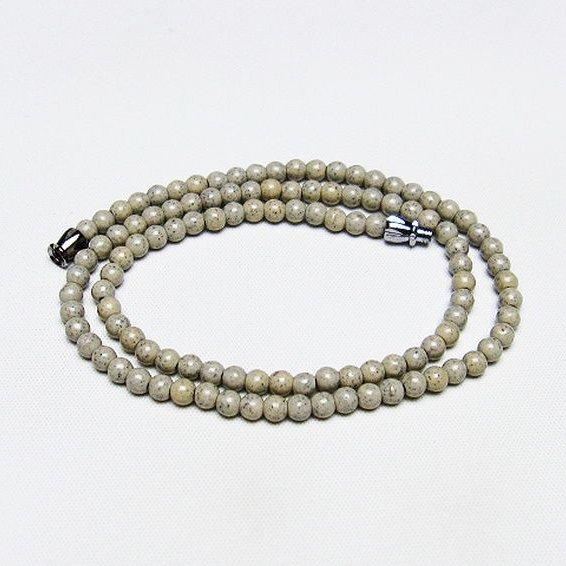 台湾産 北投石 天然ラジウム効果 ネックレス 4mm t323-3057 : 誠安