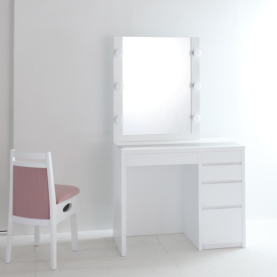 関本家具装芸 ミラー高さ20cmアップのドレッサー 一面鏡 リッツ LED