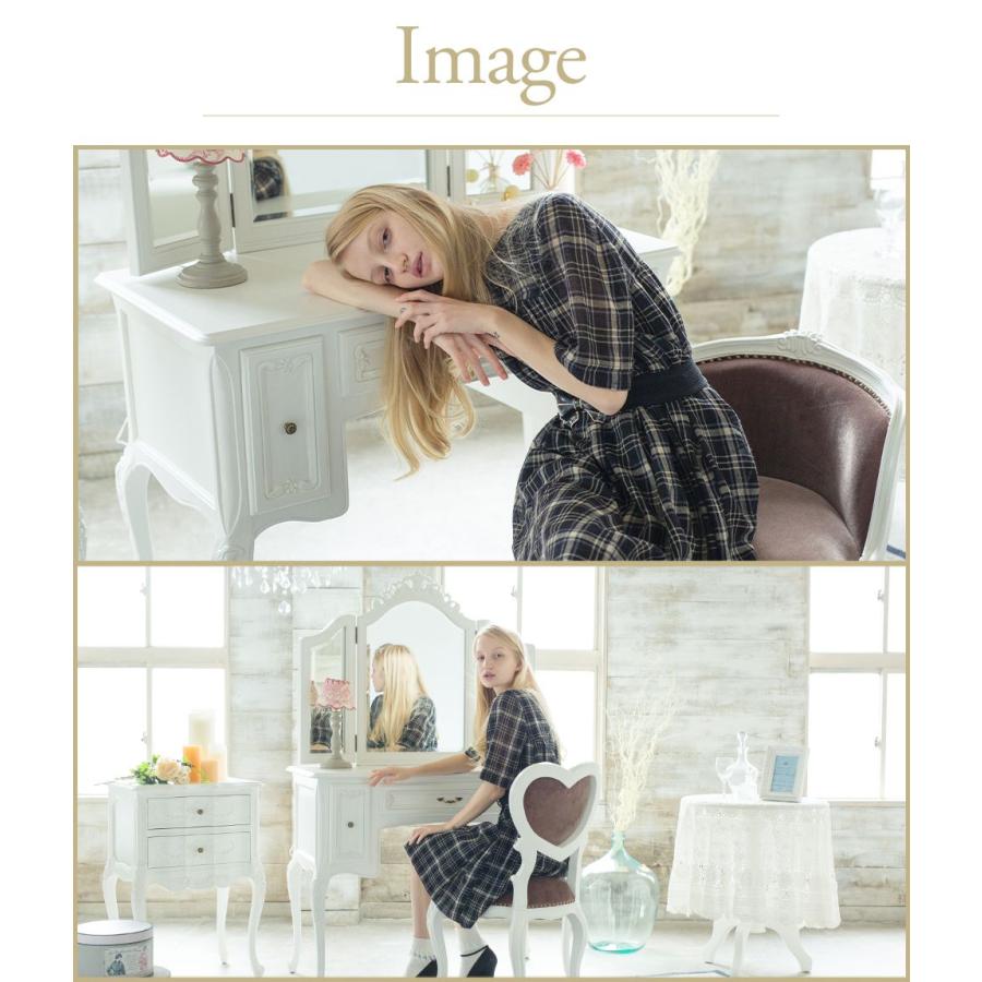 3面鏡 ドレッサー アンティーク レトロ ロココ 姫 猫脚 化粧台