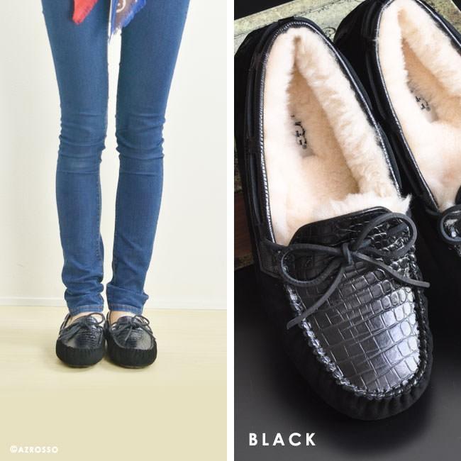 UGG（アグ） ダコタ クロコ モカシン スリッポン スエード レザー