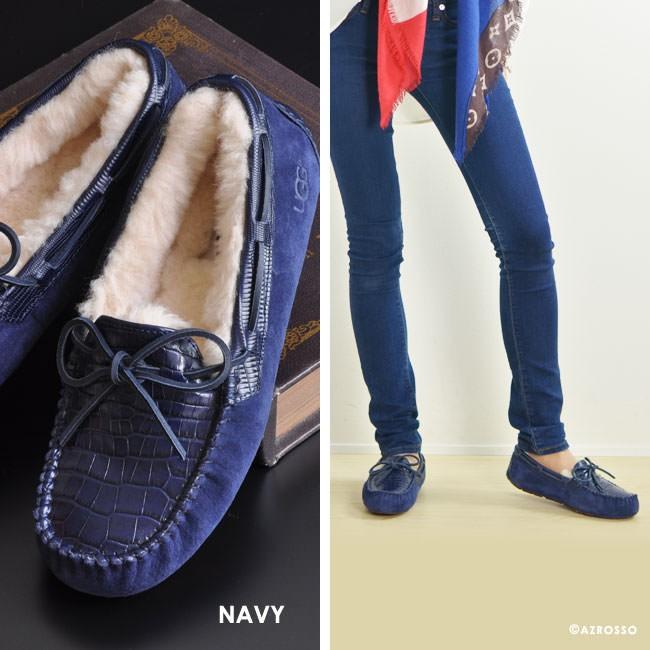 UGG（アグ） ダコタ クロコ モカシン スリッポン スエード レザー