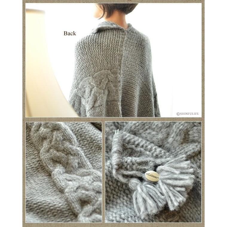 Calimar（カリマール） イタリア製 アルパカ ケープ マント ニット