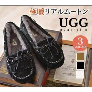 UGG（アグ） マンディ レザー ムートン リボン モカシン シューズ