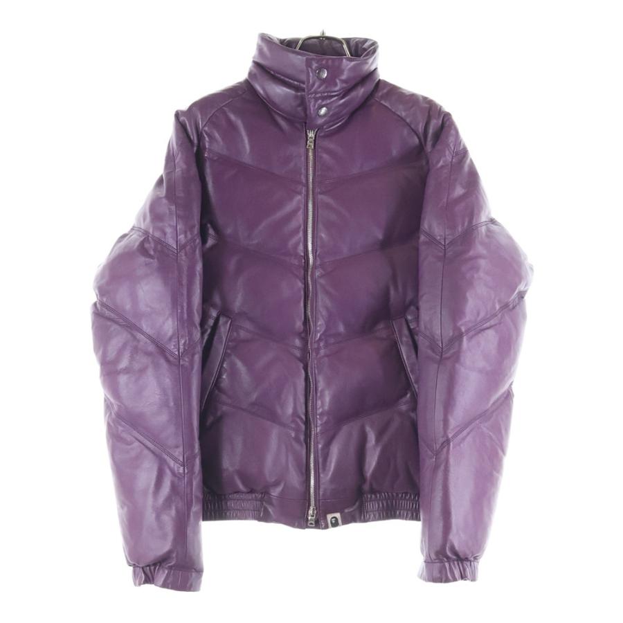 A BATHING APE（アベイシングエイプ） LEATHER CLASSIC DOWN JACKET