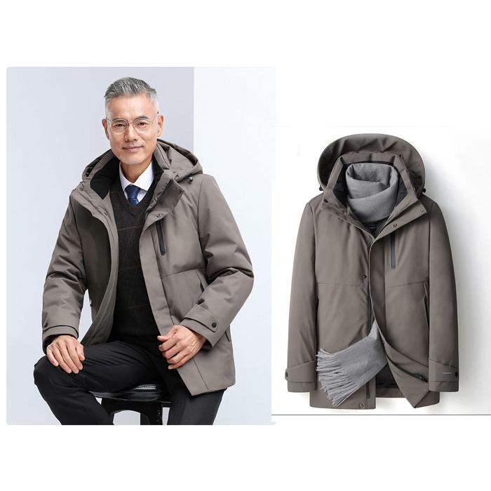 ダウンコート メンズ ダウンジャケット フード ハーフコート ビジネス