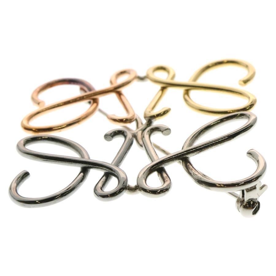 LOEWE（ロエベ） アナグラム ブローチ バッジ ゴールド×シルバー