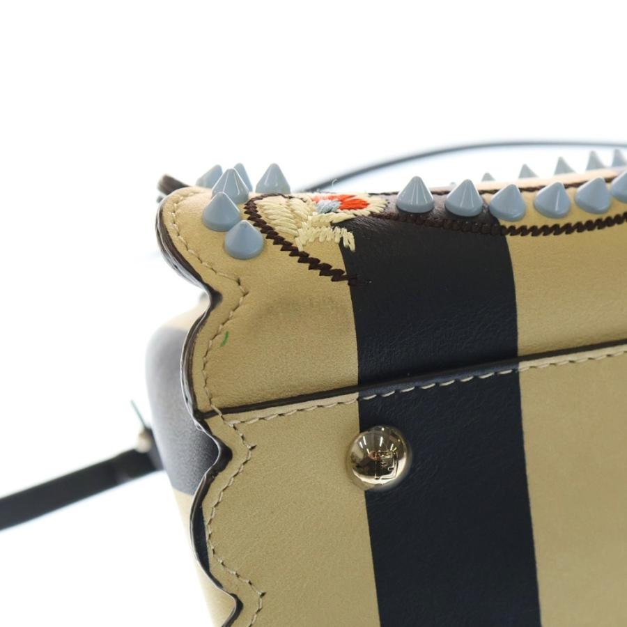 FENDI（フェンディ） ピーカブーミニ 2WAY フラワー刺繍 スタッズ