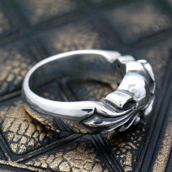 フローラルクロスハートリング 指輪 シルバー925 メンズ レディース