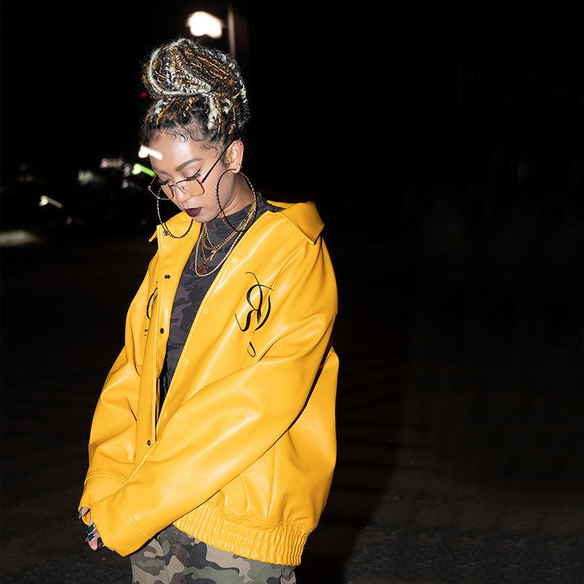 RAZZIS スタジャン メンズ レディース ブルゾン 刺繍 PUレザー