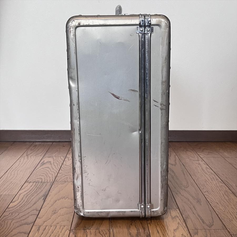 ヴィンテージ 昭和レトロ アルミトランク スーツケース カギ無 : SK