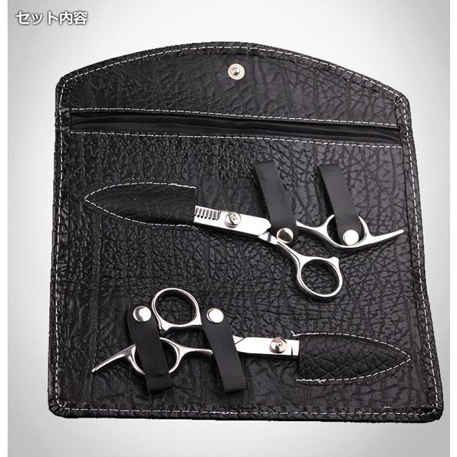 2本セット/美容師 ステンレスハサミ 専用ケース付 高級モデル ヘア