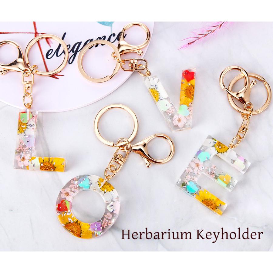 2026 ハーバリウム キーホルダー アルファベット (A〜T) イニシャル