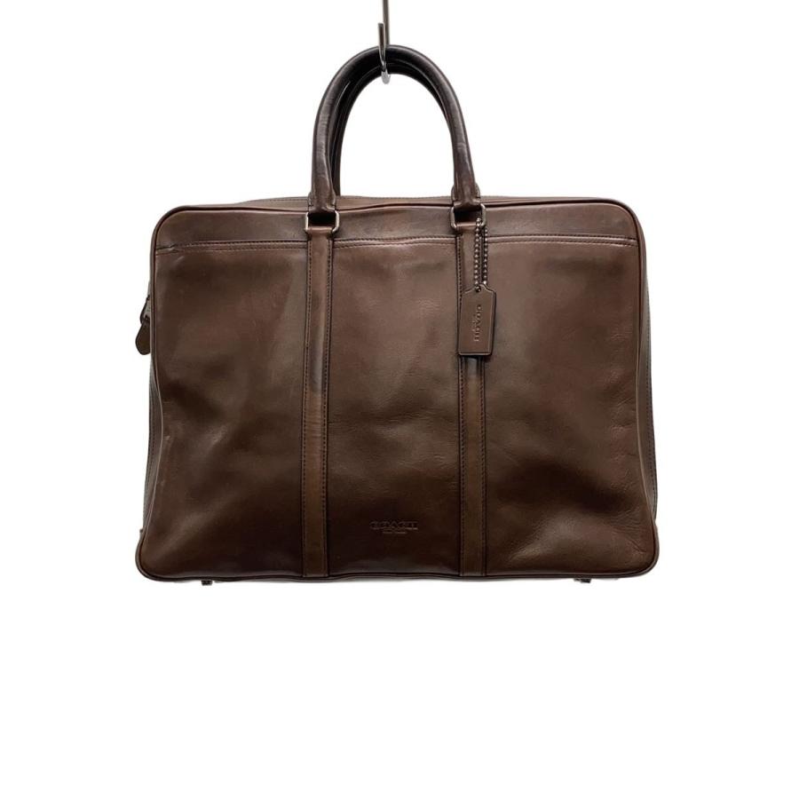 COACH◇オールドコーチ/ブリーフケース/レザー/BRW/無地 : セカンド