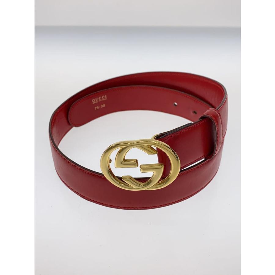GUCCI◇インターロッキング/ベルト/75・30/RED/レディース : セカンド