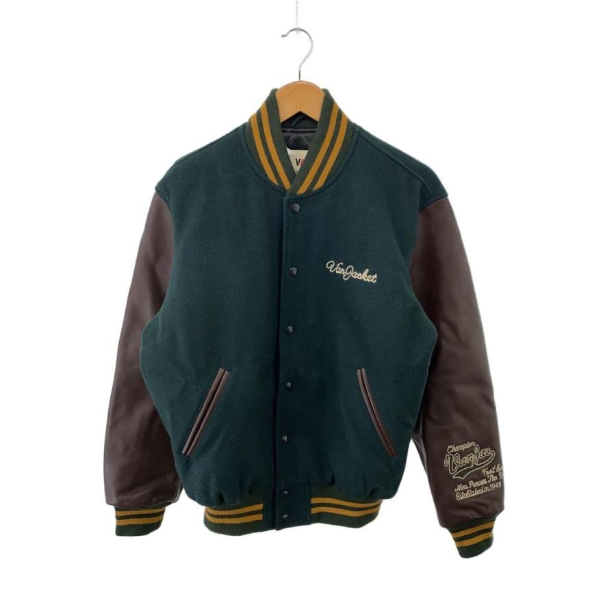 VAN◇プレミアムスタジアムジャンパー/M/ウール/グリーン/JW-124500