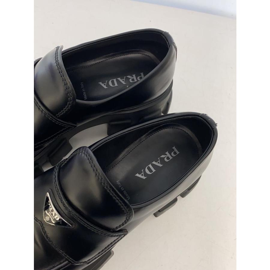 PRADA◇モノリスブラッシュドレザーローファー/三角ロゴプレート/厚底