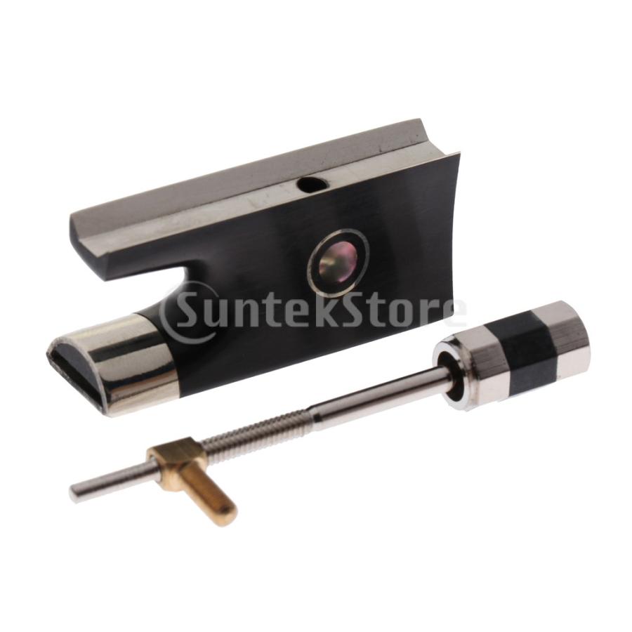 バイオリン弓 鼈甲フロッグ 4/4 毛替え済み バイオリン弓 鼈甲フロッグ