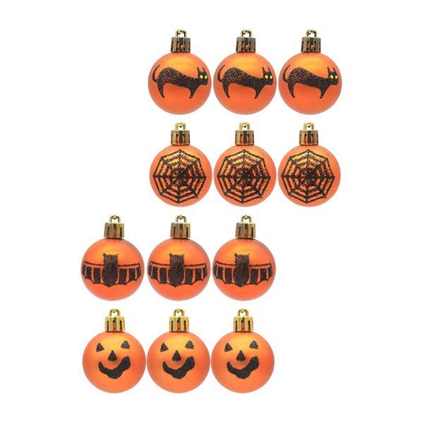 12 個ハロウィンツリーハンギングボールオーナメント感謝祭クリスマス
