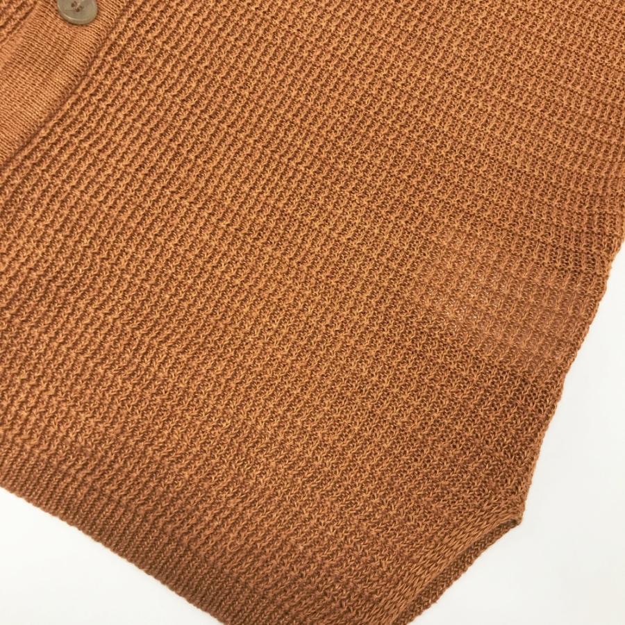 美品】LARDINI ラルディーニ カーディガン 麻 オレンジ系 48 メンズ