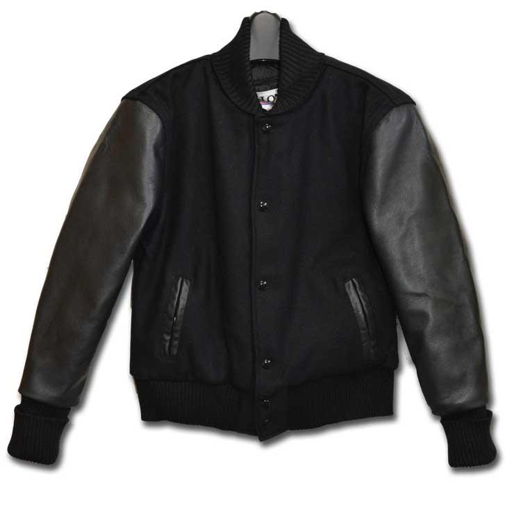 DeLong（デロング） オールブラック 無地 スタジャン DeLONG AWARD