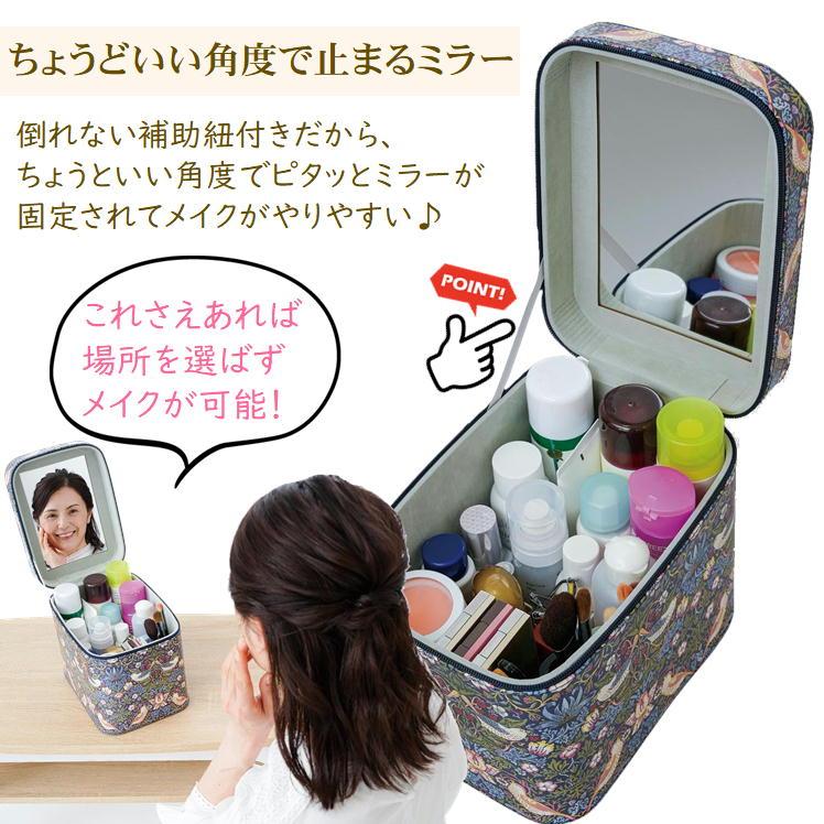 ミラー付き化粧ポーチ メイクボックス 大容量 コスメセット スキンケア