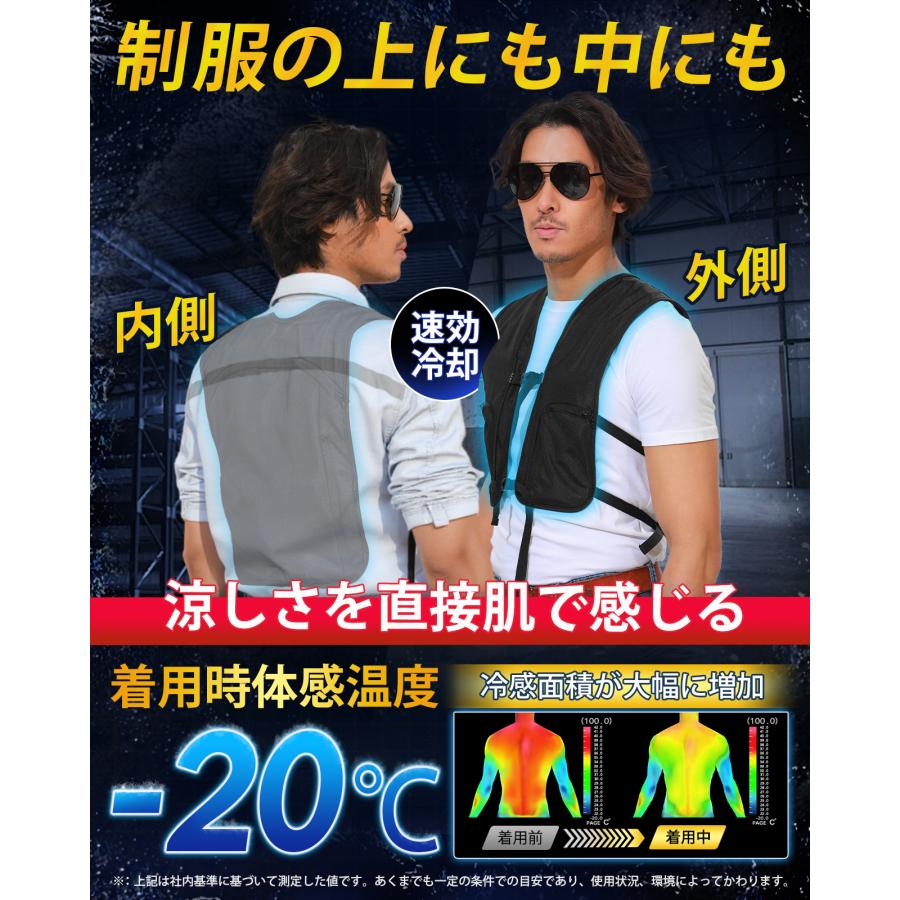空調水冷服 ＼2025新作超大冷却面／ 水冷ベスト 10枚保冷剤付き